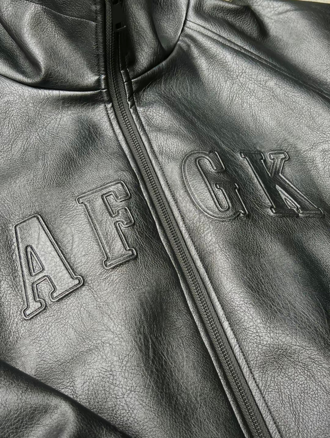 DONCARE(AFGK) “Hooded leather jacket”