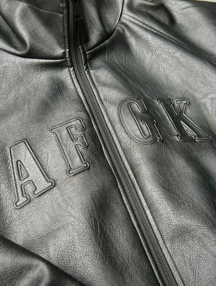 DONCARE(AFGK) “Hooded leather jacket”