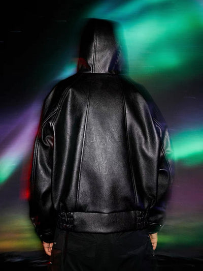 DONCARE(AFGK) “Hooded leather jacket”