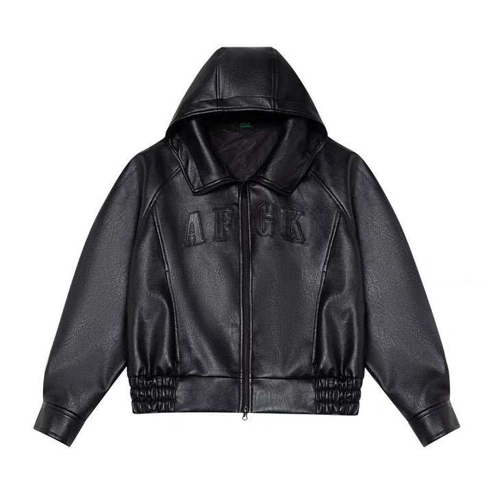 DONCARE(AFGK) “Hooded leather jacket”