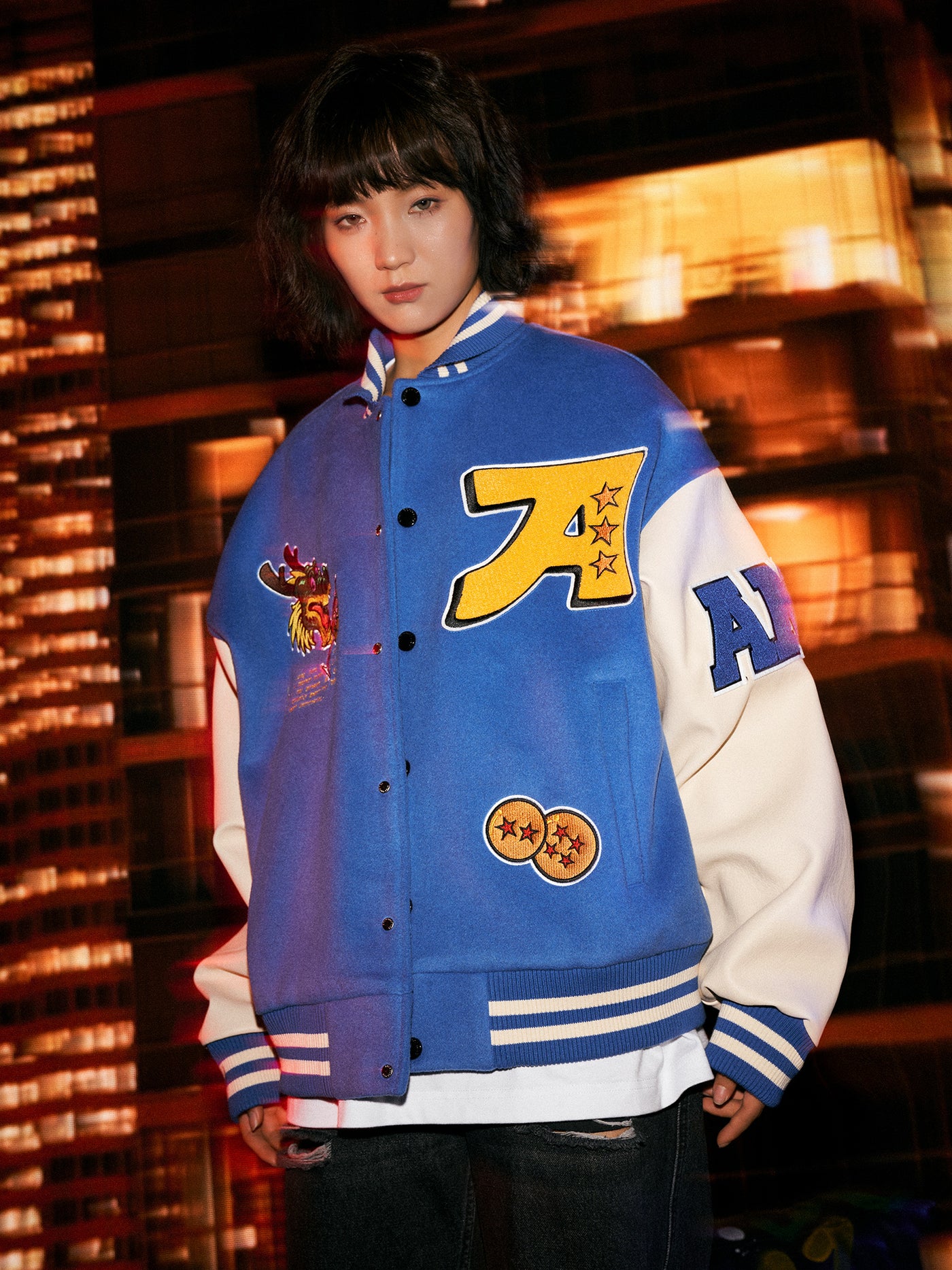 DONCARE(AFGK) “Dragon ball logo varsity jacket”