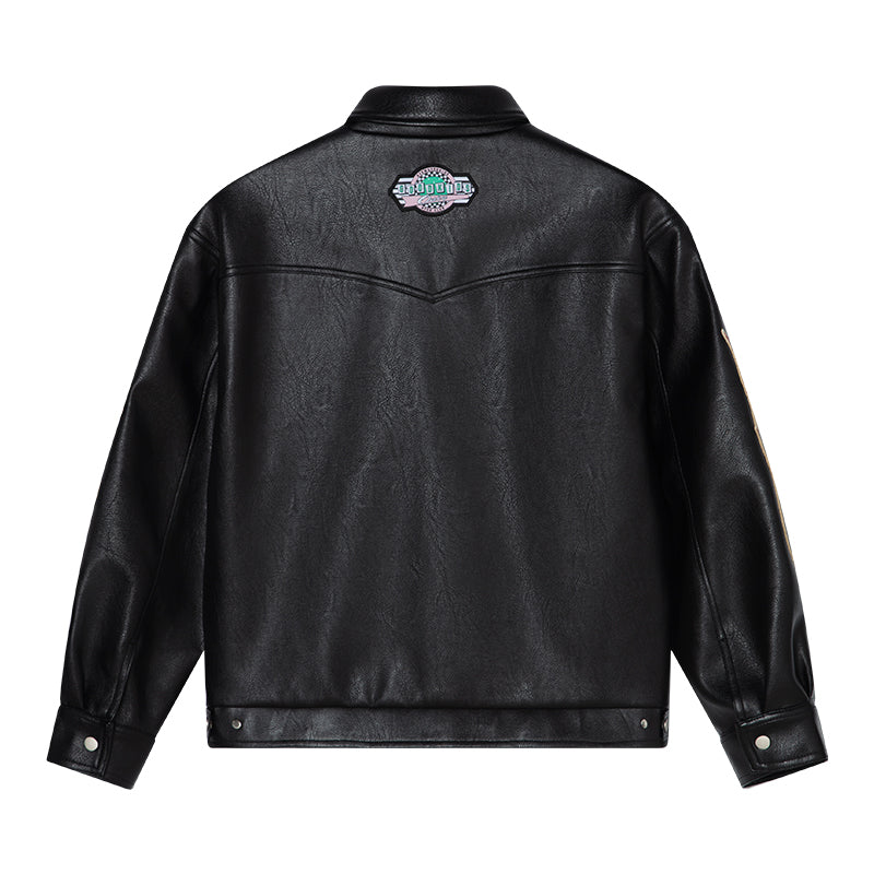 DONCARE(AFGK) “Rhinestone all leather jacket”