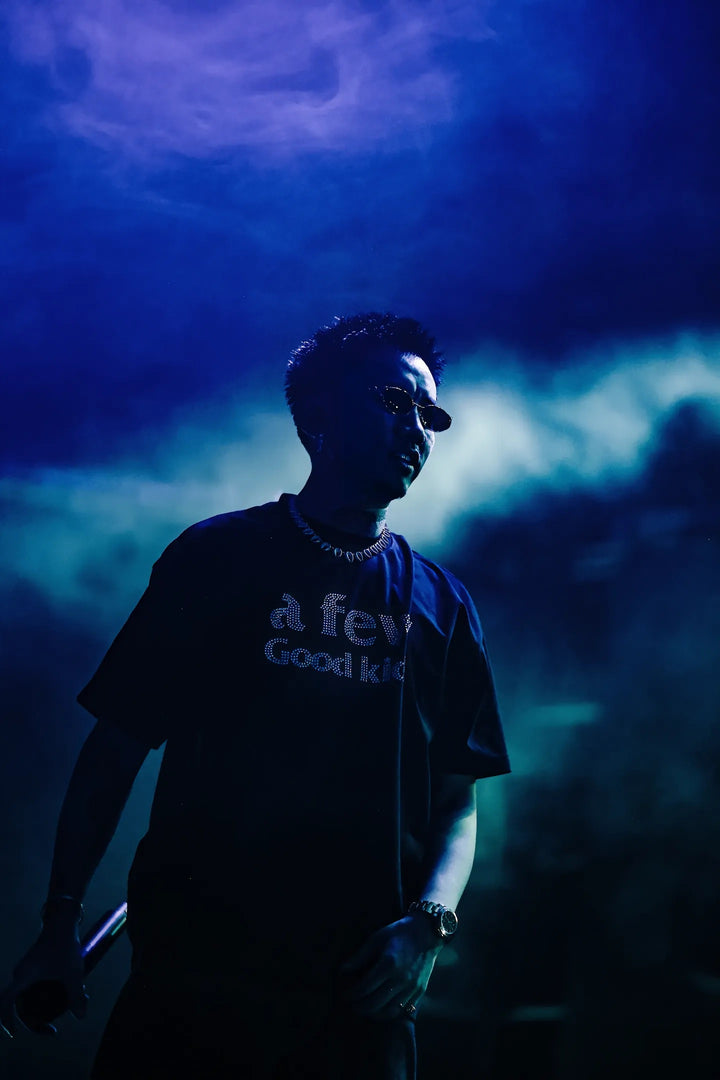 (AFGK) “Rhinestone Logo Tee - Triple Black”