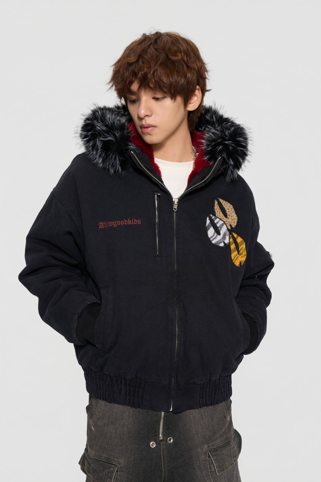 The lottery GT "Fur hooded canvas jacket"