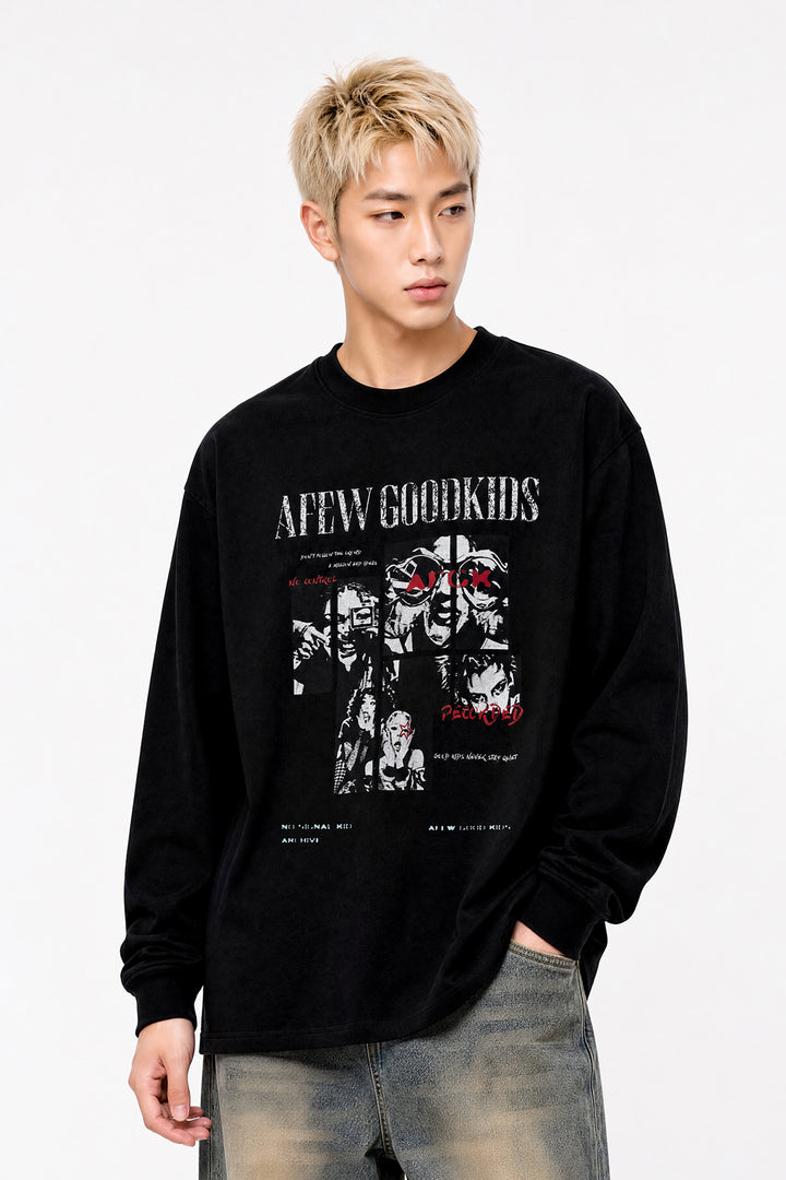 (AFGK) "Blurred Portrait Long Sleeve Tee"