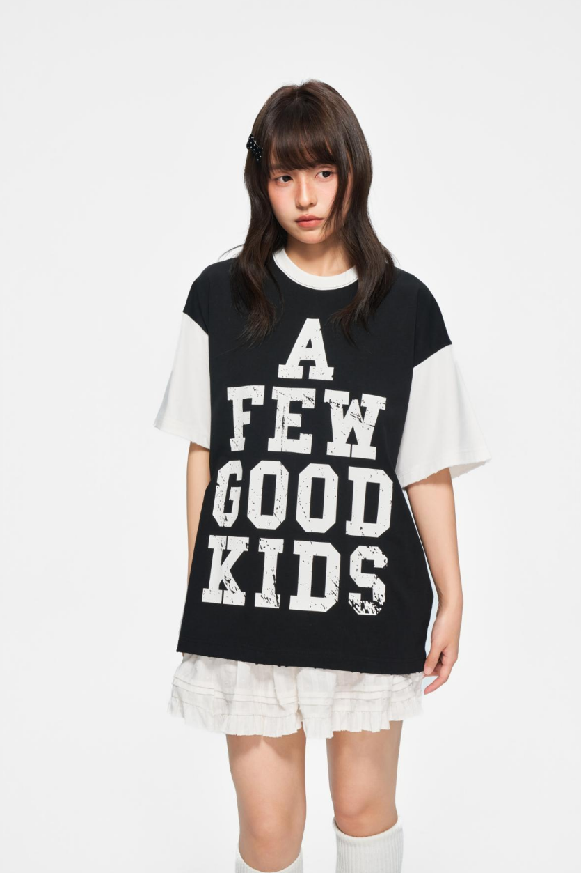(AFGK) "Retro Color-Block Tee"