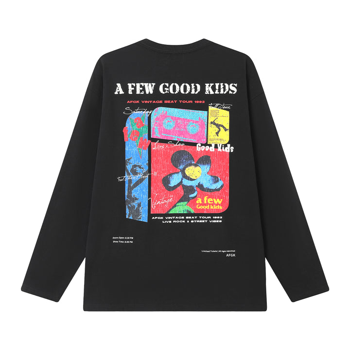 (AFGK) "Vintage Virtual Tour Graphic Henley Shirt"