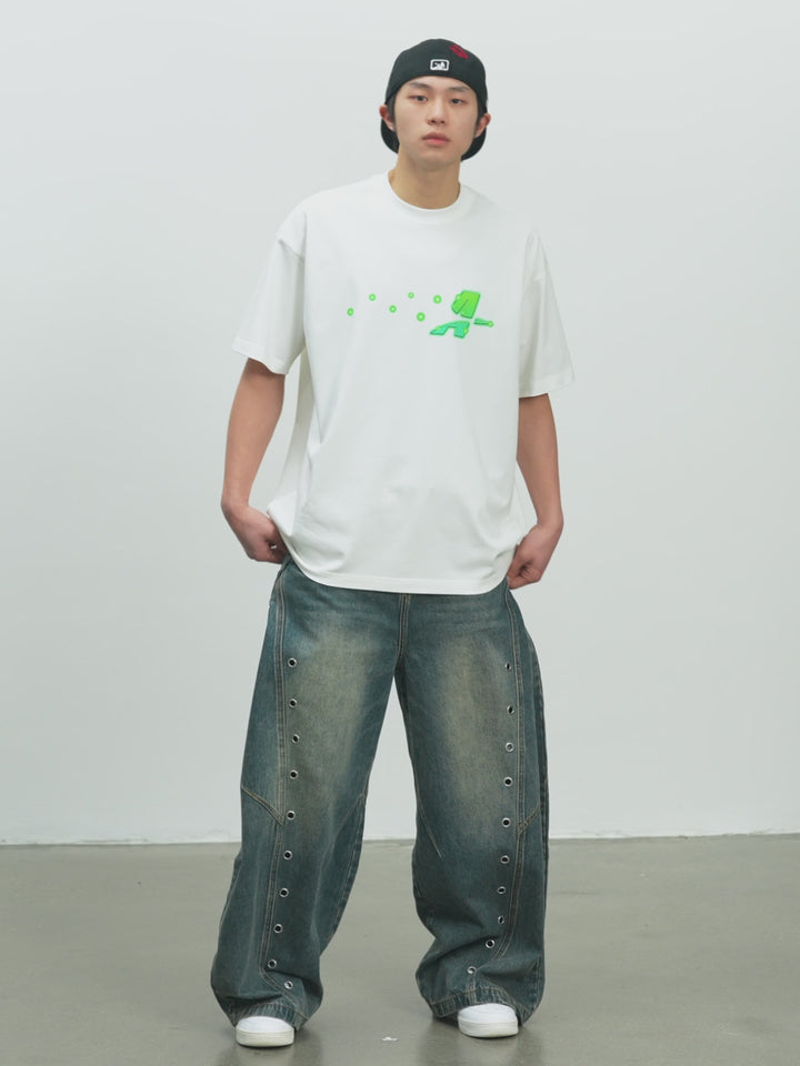 DONCARE(AFGK) "Lazer circle logo tee"