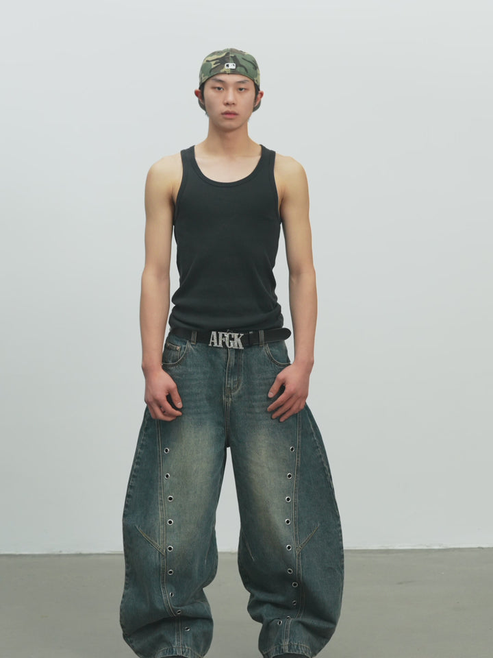 DONCARE(AFGK) "Washed baggy jeans"