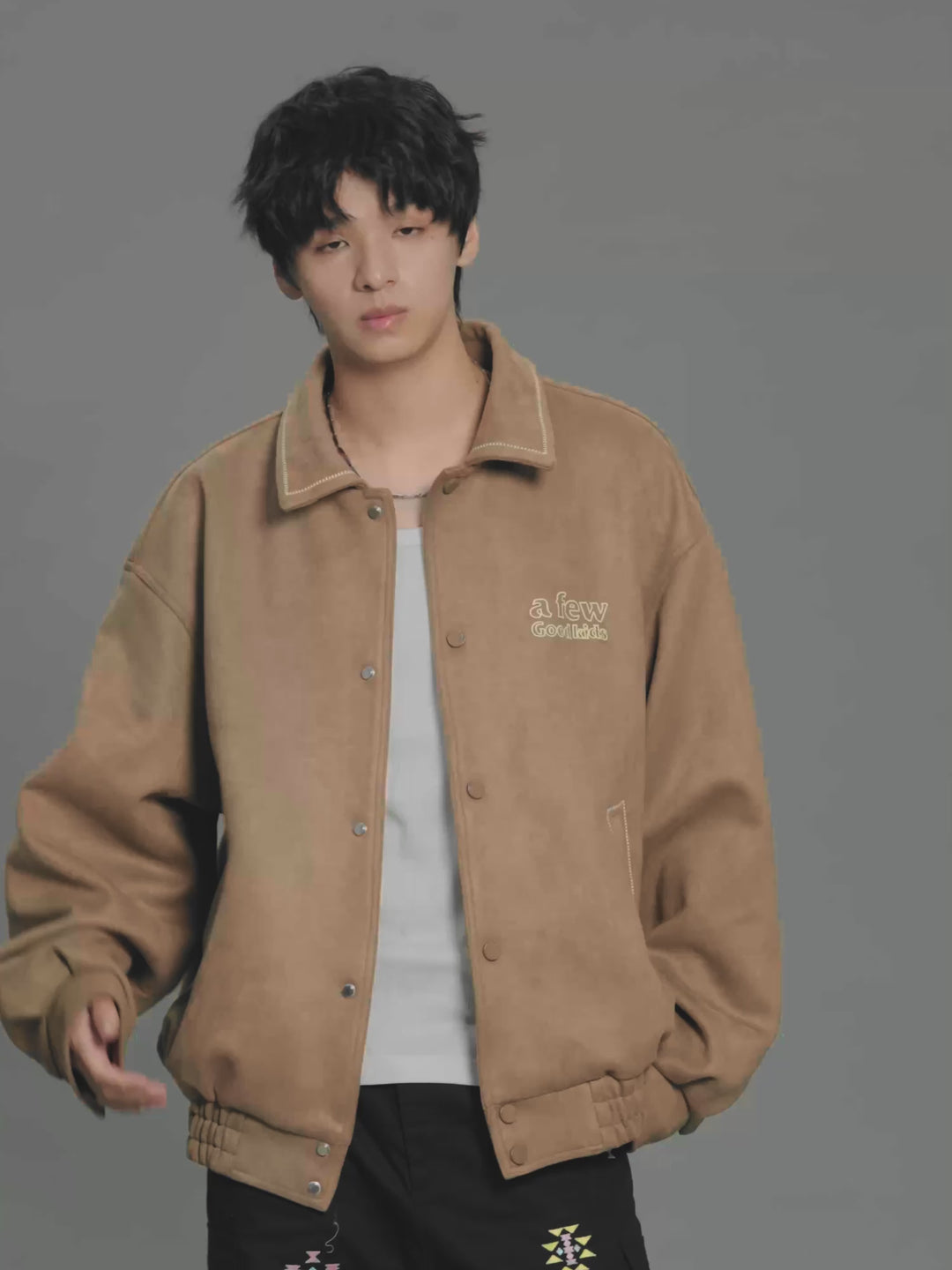 DONCARE(AFGK) "Ethnic Style logo suede jacket"