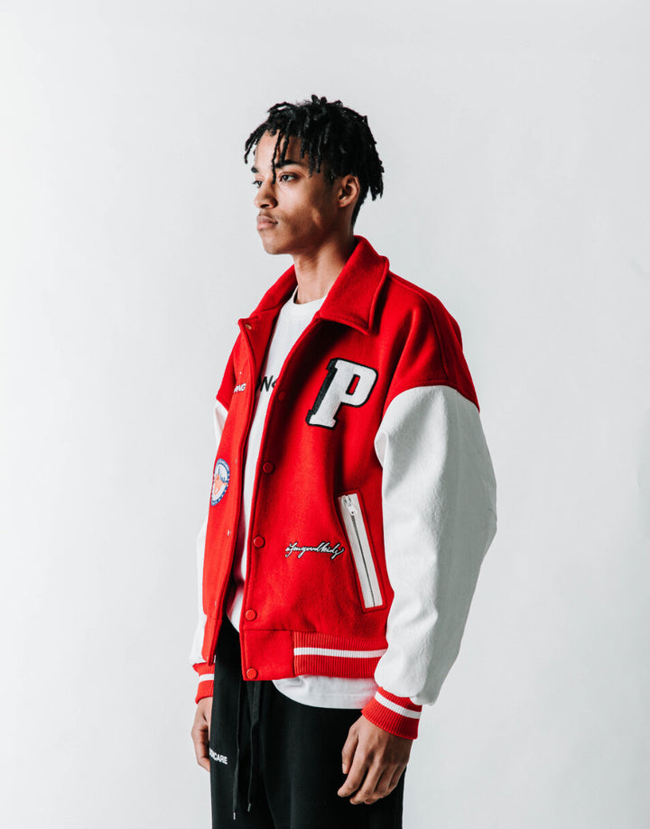 DONCARE (AFGK) "Prince Charming Varsity Jacket" - RED