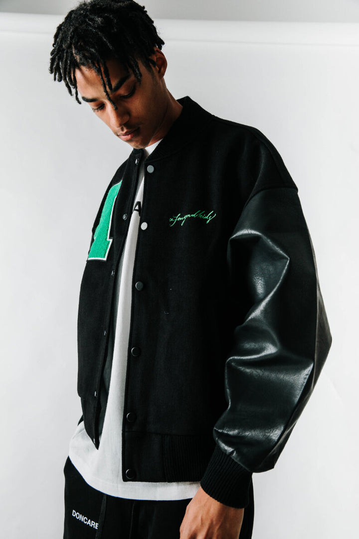 DONCARE (AFGK) "3D Logo Varsity Jacket" - BLACK