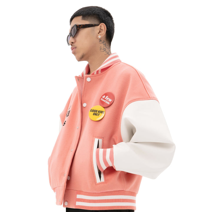 DONCARE (AFGK) "VALENTINE'S SPECIAL Varsity Jacket" - PINK