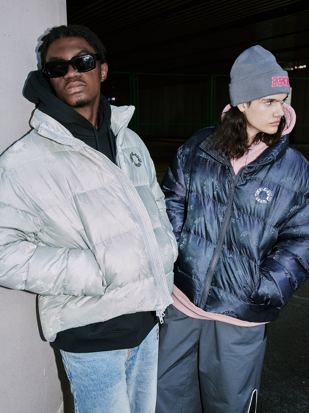 (AFGK) "Jacquard logo Puffer Down Jacket"