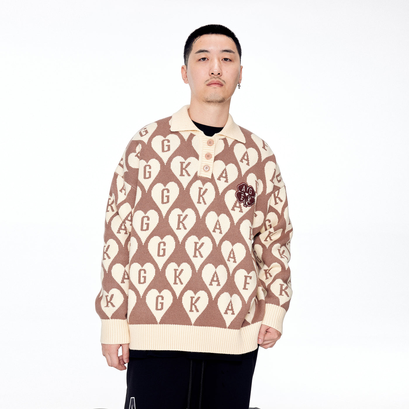 DONCARE(AFGK) "All-Over Print Logo Sweater"