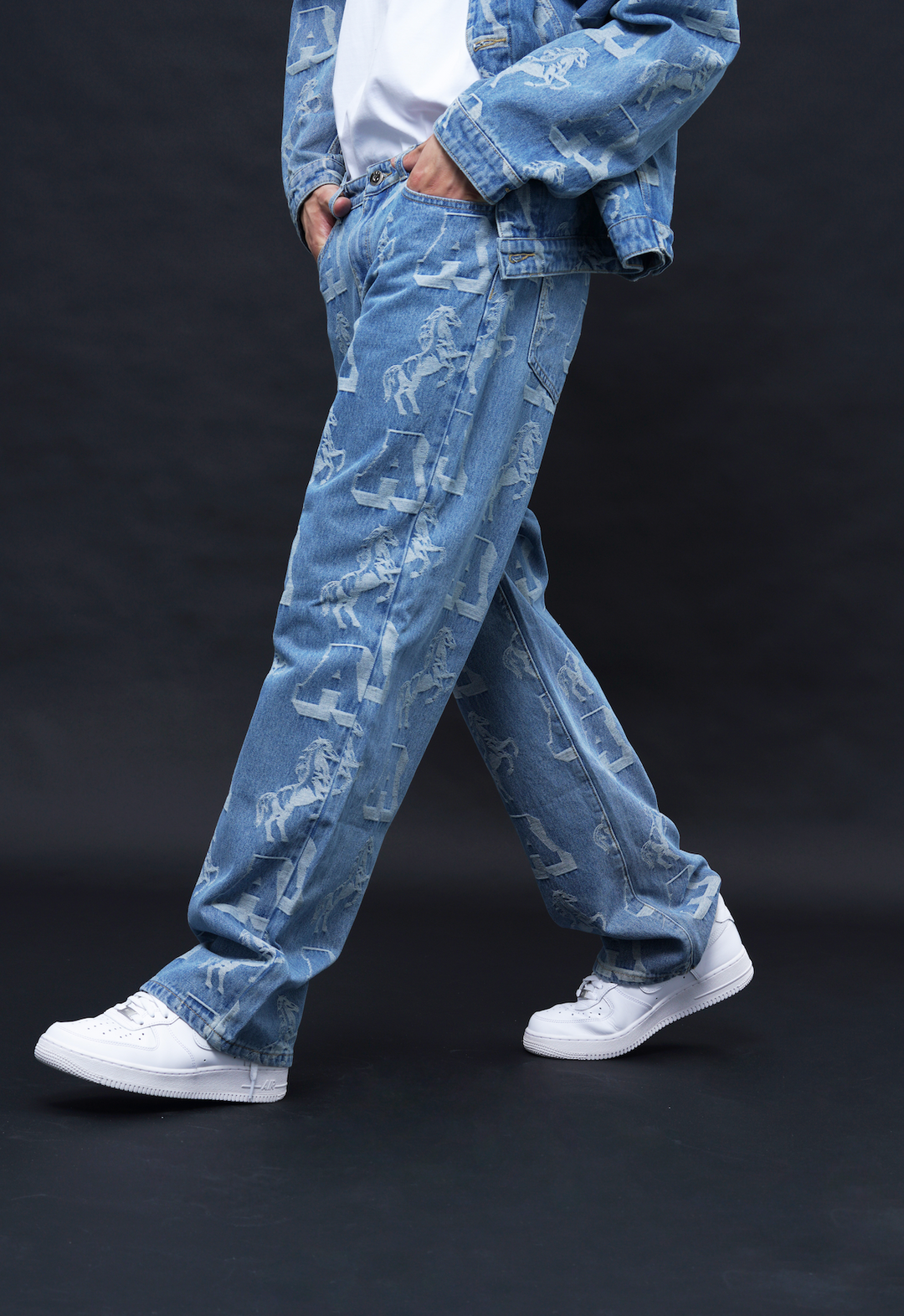 DONCARE(AFGK) "Jacquard Denim Pants"