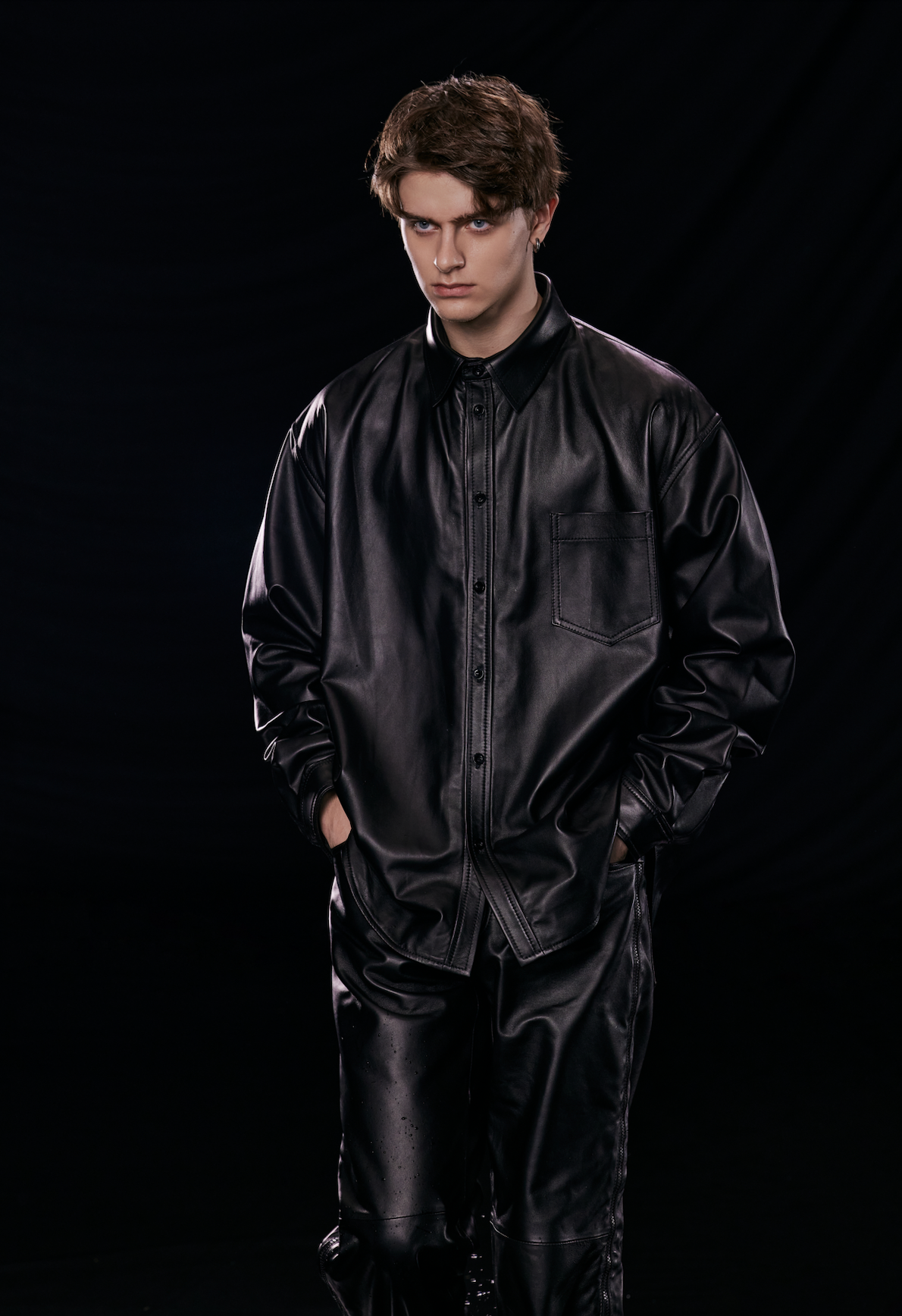 DONCARE "Basic Leather Shirt" - Black