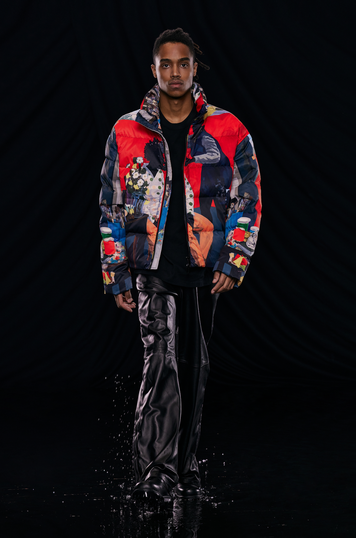 Patchwork ski 92 down jacket best sale