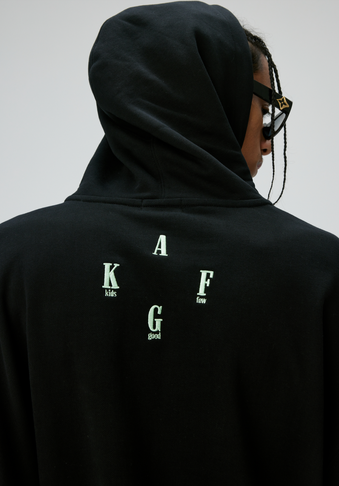 DONCARE(AFGK) "Patchwork logo hoodie"