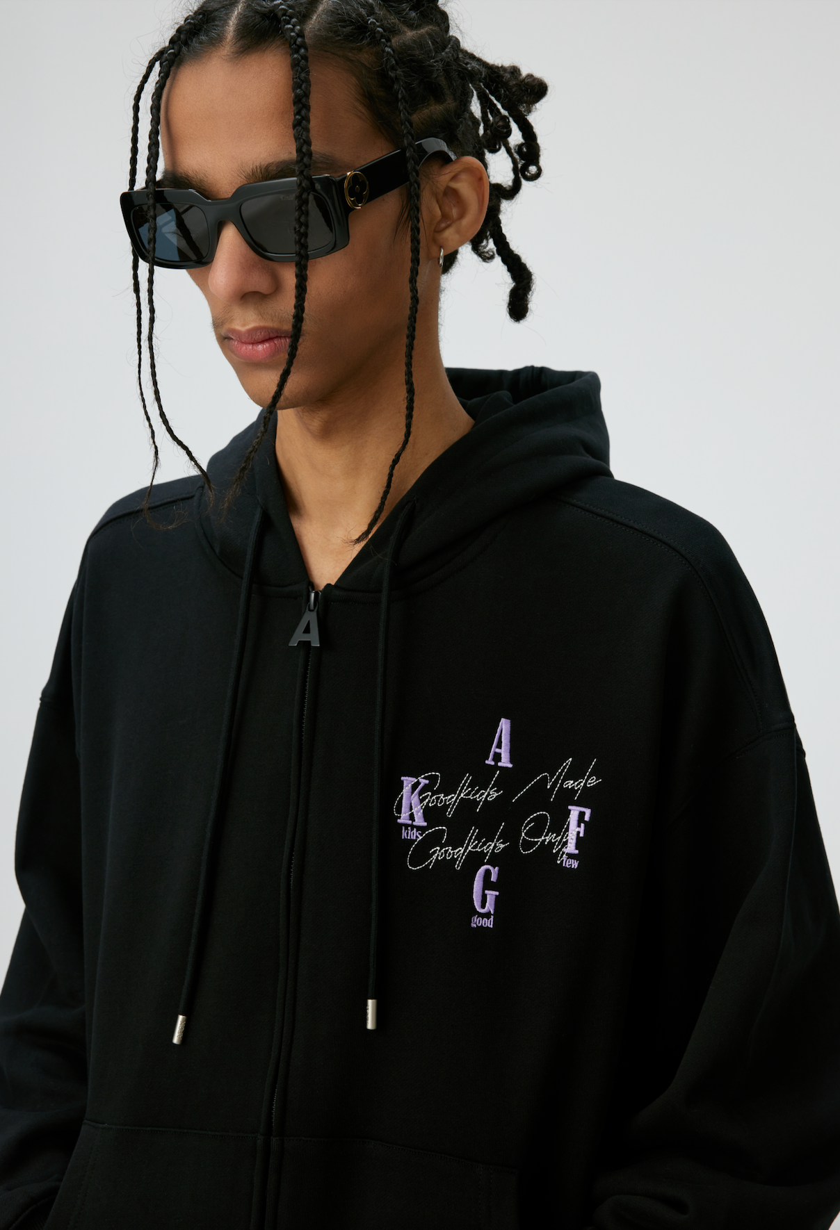 DONCARE(AFGK) "signature logo zip hoodie"