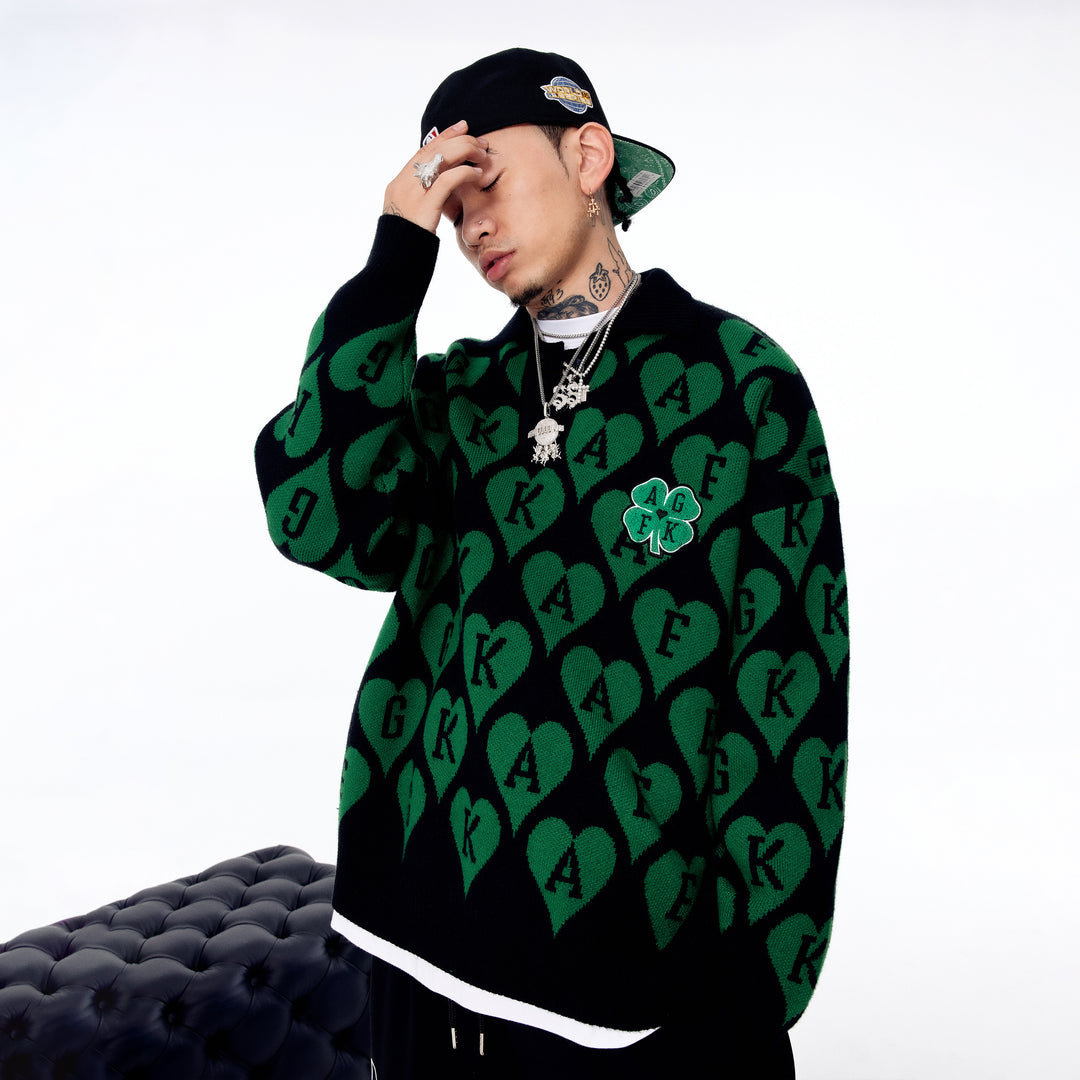 DONCARE(AFGK) "All-Over Print Logo Sweater"