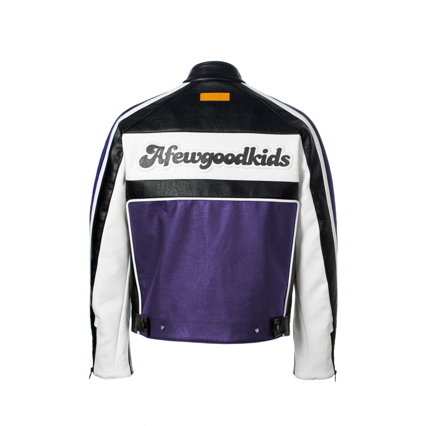 DONCARE (AFGK) "Panelled Biker Leather Jacket" - Purple
