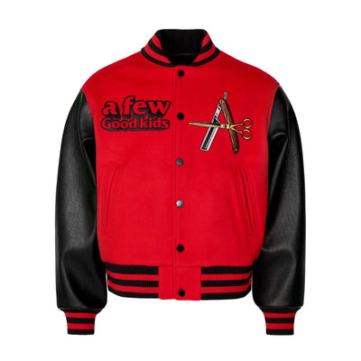 DONCARE (AFGK) "Shave Varsity Leather Jacket" - RED