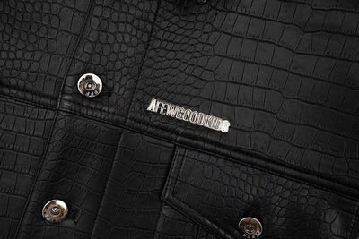 DONCARE (AFGK) "Crocodile Effect Leather Jacket" - Black