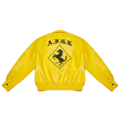 DONCARE (AFGK) "Racing Ferrari Leather Jacket" - Yellow