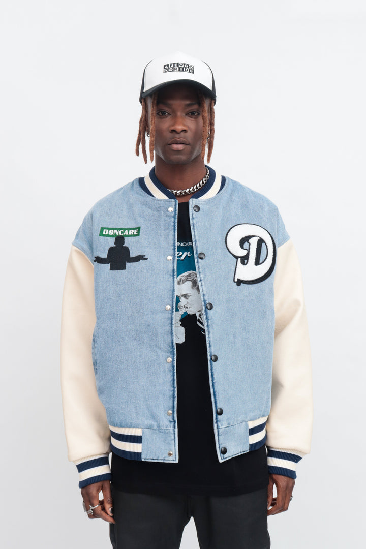 DONCARE (AFGK) "Denim Varsity Jacket"